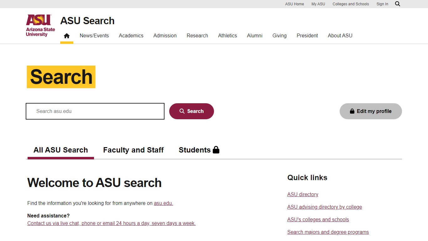 ASU Search | Arizona State University